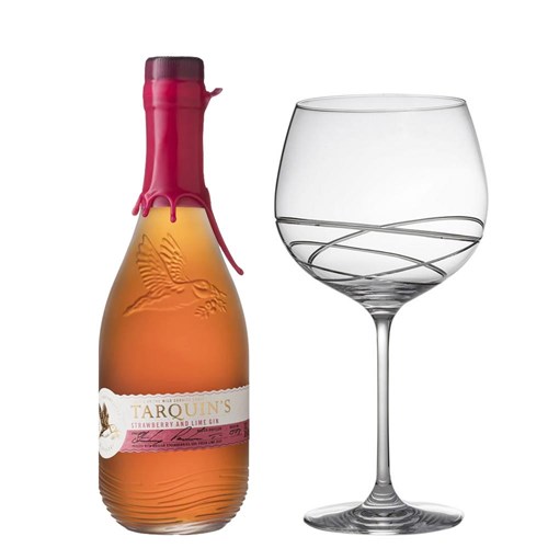 Tarquins Strawberry and Lime Gin 70cl And Single Gin and Tonic Skye Copa Glass